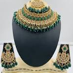 Ruby and American Diamond Elegance Floral Pattern Necklace